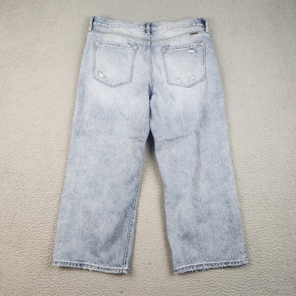 KanCan Ripped High Rise Wide Leg Cropped Jeans Womens Size 30 Baggy Denim Cotton - Picture 2 of 15